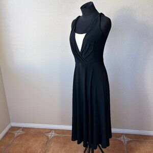Jones New York Women's Dress Size 6 Crossover Top Sleeveless Black Dress Stretch